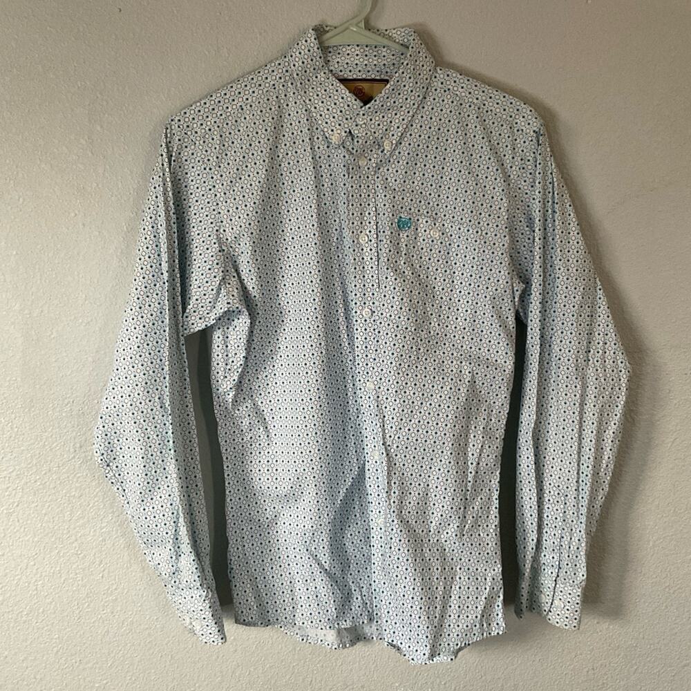 White, purple, teal xl boys Wrangler button down Shirt